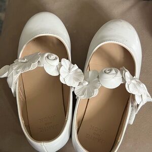 White Floral Embellished Flats Janie and jack